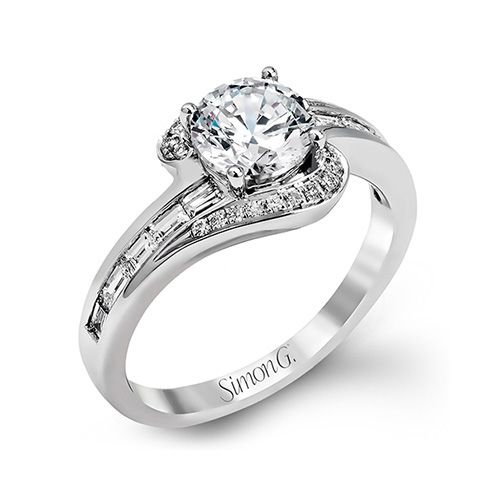 Simon G. 18k White Gold Diamond Engagement Ring