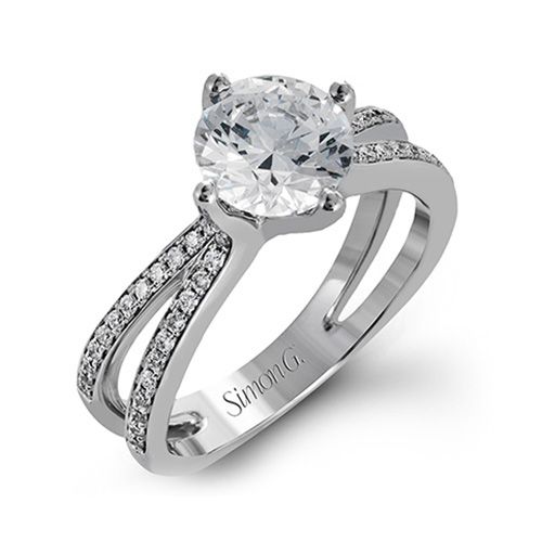Simon G. 18k White Gold Diamond Engagement Ring