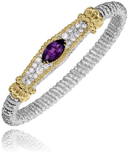 Vahan 14k Gold & Sterling Silver Amethyst Bracelet