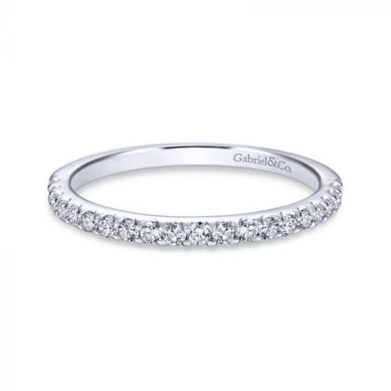 Gabriel & Co. 14k White Gold Contemporary Anniversary Wedding Band