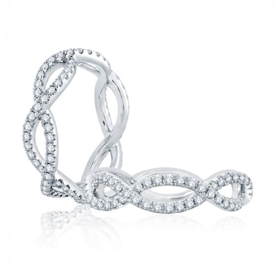 A. Jaffe Modern Open Twist Diamond Studded Anniversary Band