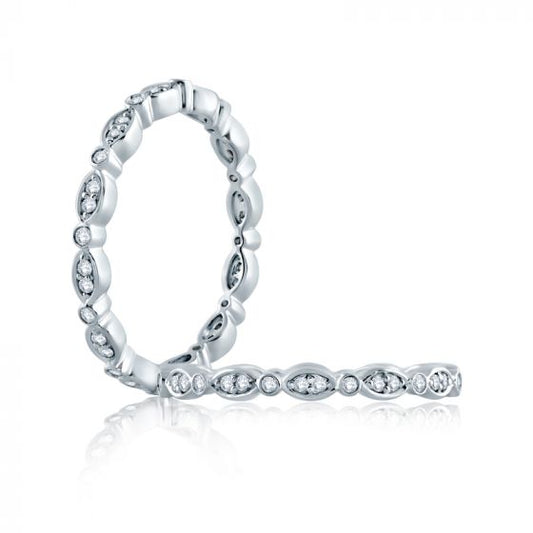 A. Jaffe Marquise and Round Shape Diamond Stackable Band