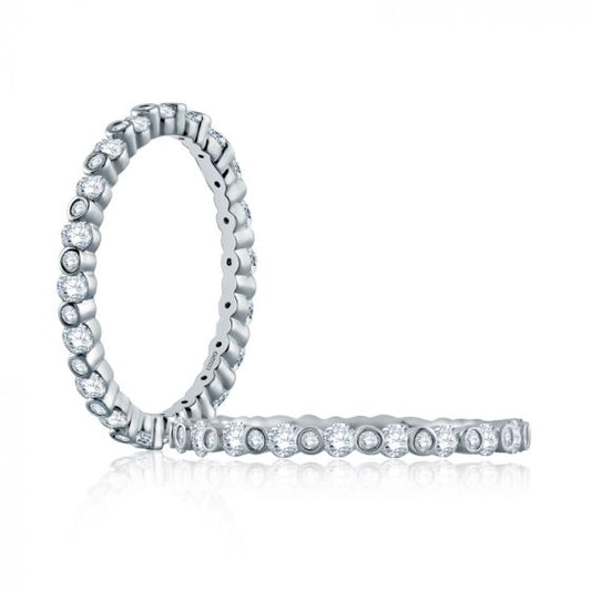 A. Jaffe Alternating Bezel Set Stackable Band