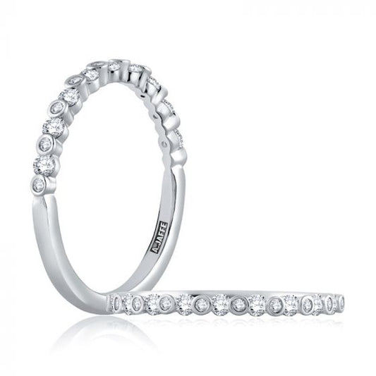 A. Jaffe Alternating Bezel Set Half Circle Stackable Band
