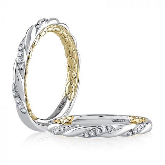 A. Jaffe Two Tone Twisted Diamond Stackable Anniversary Ring
