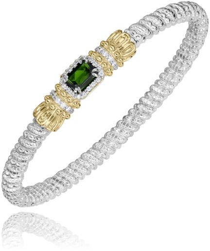 Vahan 14k Gold & Sterling Silver Chrome Diopside Bracelet
