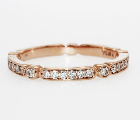 14K Rose Gold Diamond Wedding Band