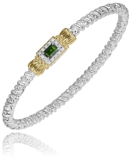 Vahan 14k Gold & Sterling Silver Chrome Diopside Bracelet