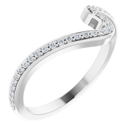 14K White 1/6 CTW Diamond Band for 4.4 mm Round & 5.2 mm Round Engagement Ring