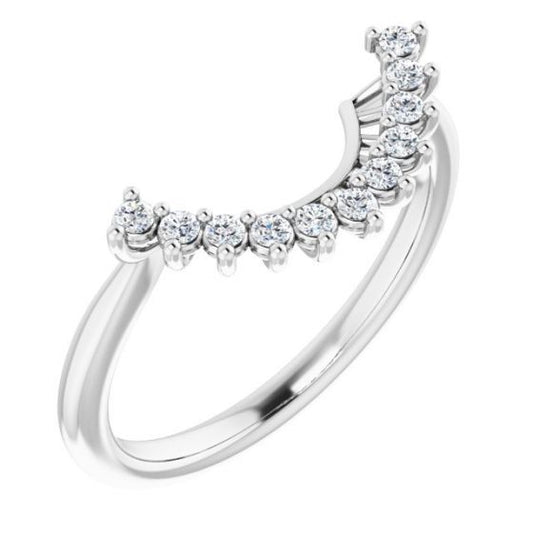 14K White 1/6 CTW Diamond Matching Band for Round Ring