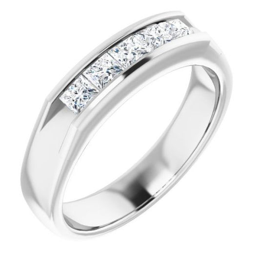 14K White 3/4 CTW Diamond Band