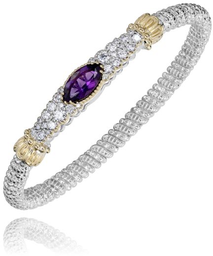Vahan 14k Gold & Sterling Silver Amethyst Bracelet
