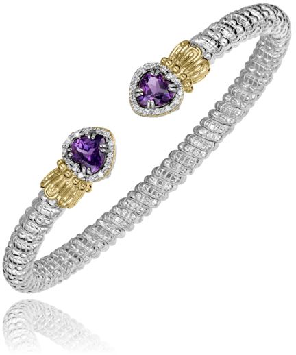 Vahan 14k Gold & Sterling Silver Amethyst Bracelet