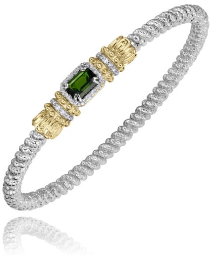 Vahan 14k Gold & Sterling Silver Chrome Diopside Bracelet