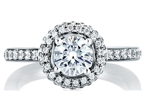 A. Jaffe 18k White Gold Halo Wrapped Diamond Engagement Ring