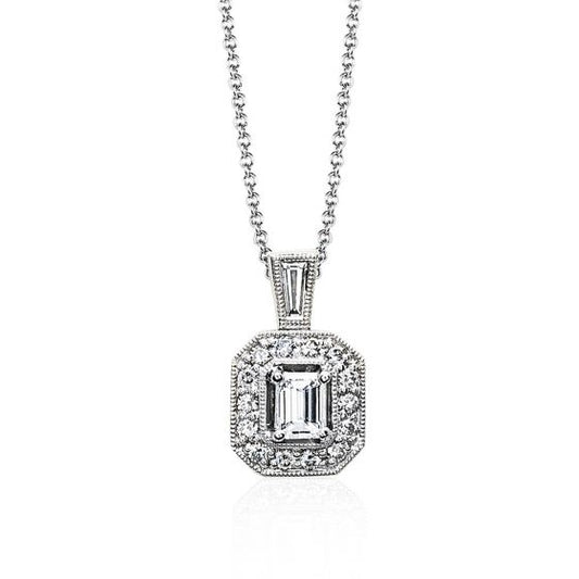 Simon G 18k White Gold 0.45ct Diamond Pendant