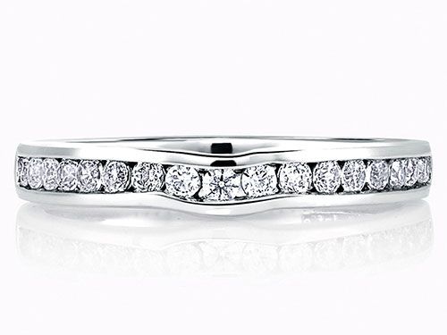 A. Jaffe 18k White Gold Classic Channel Set Diamond Wedding Band