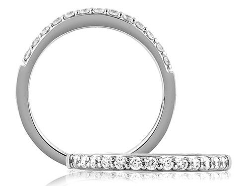 A. Jaffe 18k White Gold Classic Shared Prong Wedding Band