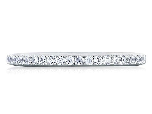 A. Jaffe 18k White Gold Classic Pave Set Diamond Wedding Band
