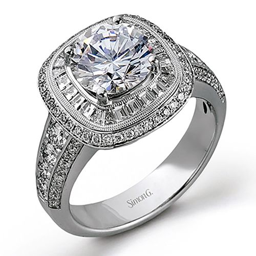 Simon G. 18k White Gold Engagement Ring