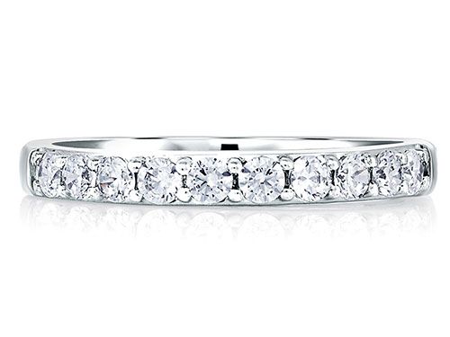 A. Jaffe 18k White Gold Classic Signature Diamond Wedding Band