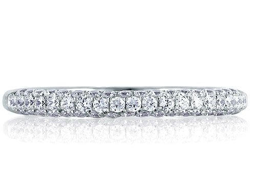 A. Jaffe 18k White Gold All Sides French Pave Signature Diamond Wedding Band