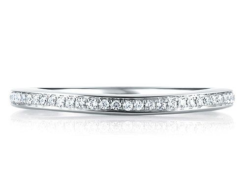 A. Jaffe 18k White Gold Dazzling French Pave Signature Diamond Wedding Band
