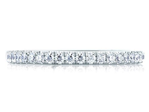 A. Jaffe 18k White Gold Simple Pave Bright Polished Diamond Wedding Band