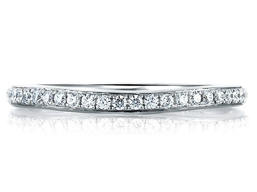 A. Jaffe 18k White Gold Classic Pave Signature Diamond Wedding Band
