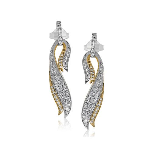 Simon G. 18k White Gold Diamond Earrings