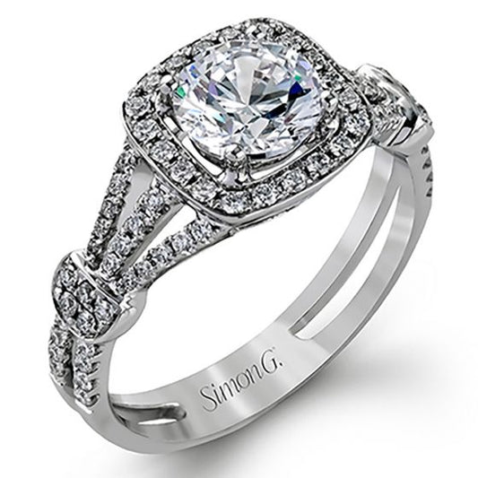 Simon G. 18k White Gold Engagement Ring