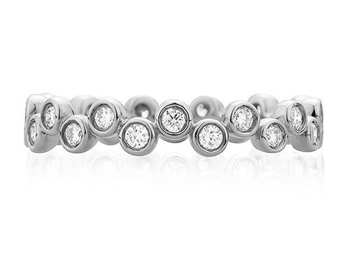 A. Jaffe 18k White Gold Modern Bubble Diamond Wedding Band