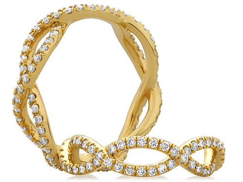 A. Jaffe Modern Open Twist Diamond Studded Anniversary Band