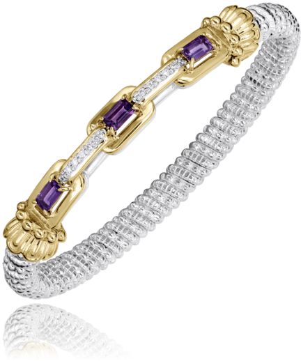 Vahan 14k Gold & Sterling Silver Amethyst Bracelet